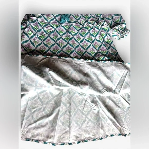 Sunny Spirit Maxi Boho Floral Print V Neck Flowy Tassel with Long Puff Sleeves. - Picture 8 of 16